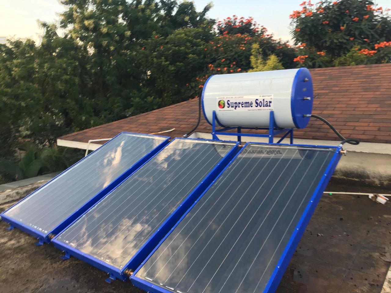 Flat Plate Solar Collector system on a rooftop